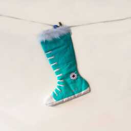 Christmas Stockings Turquoise Blue All Star Stocking, Holiday Santa Sack - thumbnail 1