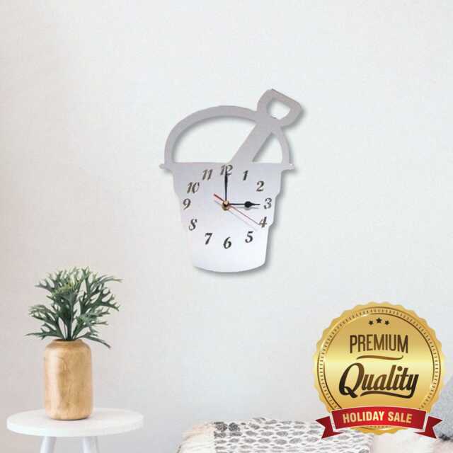 Seaside Bucket & Spade Acrylic Clock - Many Colours Available - Bespoke Shapes & Sizes Made - image 1