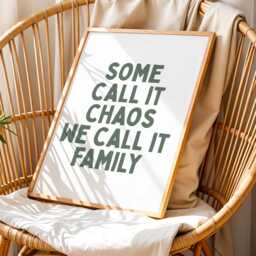 Some Call It Chaos We Family Art Print, Funny Hallway Wall White & Sage Green Decor - thumbnail 3