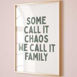 Some Call It Chaos We Family Art Print, Funny Hallway Wall White & Sage Green Decor - thumbnail 2