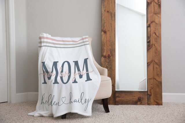Christmas Blanket, Gift, Farmhouse Inspired Style Personalized Mom Gift For Grandparent, Birthday - image 1