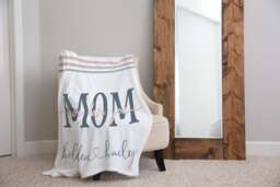 Christmas Blanket, Gift, Farmhouse Inspired Style Personalized Mom Gift For Grandparent, Birthday