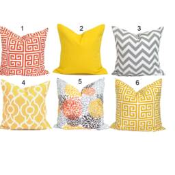 Outdoor Orange Pillow Covers. Outdoor Covers, Floral Covers For 20x20, 18x18, 16x16 Inserts, All Sizes - thumbnail 2