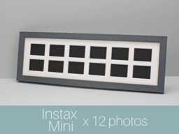 Instax Mini Multi Aperture Wooden Photo Frame. Holds Twelve Instax Sized Photos. 15x50cm Shows Only - Not Border - thumbnail 1