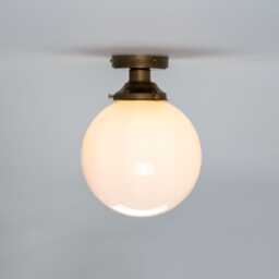 Yerevan Mid-Century Opal Globe Ceiling Light 9.75'' Ip20 - thumbnail 1