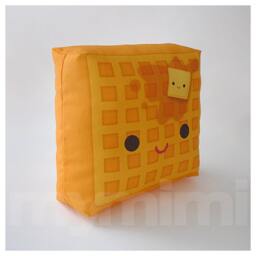 Kawaii Waffle Pillow Kids Playroom Decor - 7x7 - thumbnail 2