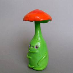 Polymer Clay Mushroom Figurine, Spooky Halloween Decor - thumbnail 2