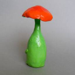 Polymer Clay Mushroom Figurine, Spooky Halloween Decor - thumbnail 3