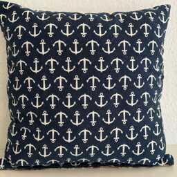 Decorative Cushion Cover House By The Sea Lighthouse Anchor Made Of Fine Tapestry Fabric For Chilling - thumbnail 2