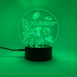 Personalised Space Led Night Light, Gift, Rocket Themed Lights, Bedroom Light - thumbnail 4