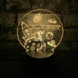 Personalised Space Led Night Light, Gift, Rocket Themed Lights, Bedroom Light - thumbnail 2