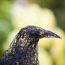 Crow Sculpture, Steampunk Decor, Wired Birds, Black Bird, Bird Lover Gift, Art, Figurine, Home Decor - thumbnail 4