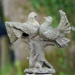 Cast Iron Doves Antique Style Ornament Dove Bird Home Garden Sculpture - thumbnail 1