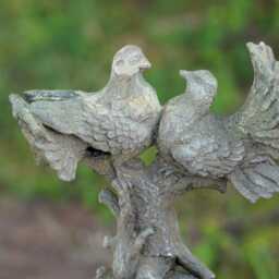 Cast Iron Doves Antique Style Ornament Dove Bird Home Garden Sculpture - thumbnail 2