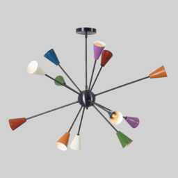 Stilnovo Style 12-Light Sputnik Chandelier - Multicolor Pendant Light Fixture Statement Modern Bedroom Ceiling - thumbnail 1