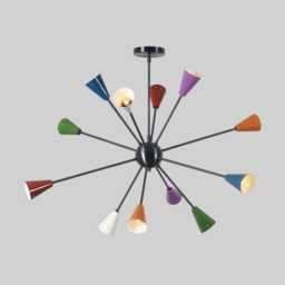 Stilnovo Style 12-Light Sputnik Chandelier - Multicolor Pendant Light Fixture Statement Modern Bedroom Ceiling - thumbnail 3