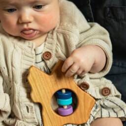 Personalized Texas Baby Rattle - Montessori Wooden Toy, Shower Gift - thumbnail 3