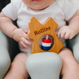 Personalized Texas Baby Rattle - Montessori Wooden Toy, Shower Gift - thumbnail 2