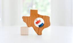 Personalized Texas Baby Rattle - Montessori Wooden Toy, Shower Gift