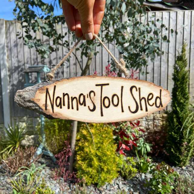 Grandad/Nan Personalised Rustic Wooden Plaque/Sign Gift - Custom Shed Workshop Garage Caravan Plaques - image 1