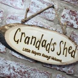 Grandad/Nan Personalised Rustic Wooden Plaque/Sign Gift - Custom Shed Workshop Garage Caravan Plaques - thumbnail 3