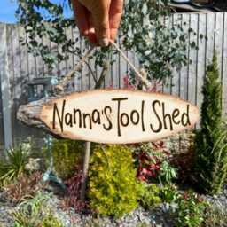 Grandad/Nan Personalised Rustic Wooden Plaque/Sign Gift - Custom Shed Workshop Garage Caravan Plaques - thumbnail 1