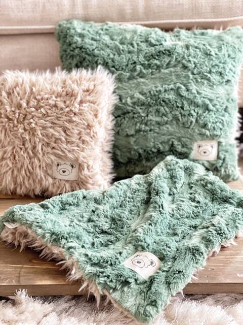 T-Rex Pillow & Lovey Set With Faux Fur For Dinosaur Nursery Decor - image 1