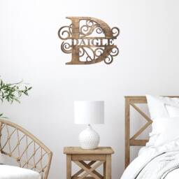 Personalized Family Name Sign, Housewarming Gift, Monogram Door Hanger, Last Wall Art, Wedding Custom Sign - thumbnail 4