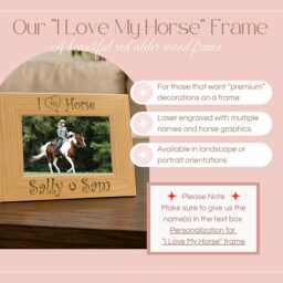 Custom Horse Lover Frame, Personalized Equestrian Gift, Rustic Western Decor, Wooden Photo Plaque, Engraved Equine Display - thumbnail 2