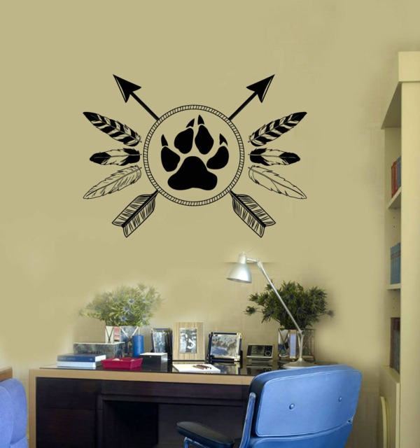 Vinyl Wall Decal Tribal Ethnic Art Arrows Feathers Decor Style Stickers Mural - #2610Di - image 1