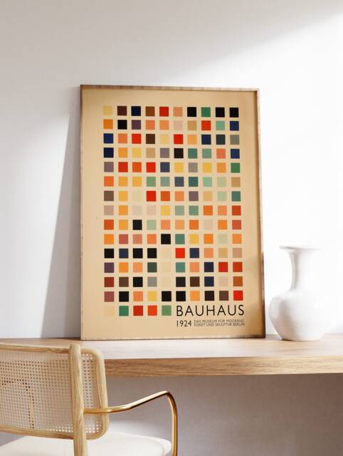 Retro Bauhaus Poster, Modernist Wall Art, Geometric Print, German Abstract Decor, Graphic Minimalist Art A1/A2/A3/A4 - image 1