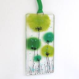 Fused Glass Wall Art - Green Flower Home Decor Fired Creations Sun Catcher Eh 1172 - thumbnail 3