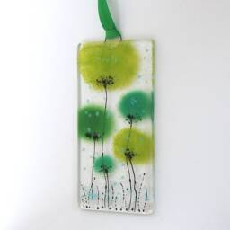 Fused Glass Wall Art - Green Flower Home Decor Fired Creations Sun Catcher Eh 1172 - thumbnail 2