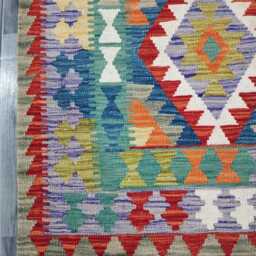 Classic Rug, Handmade Artisan Afghan Turkish Scandinavian Navajo Bohemian Wool Flatweave Multicolour Kilim Rug 156x99 cm - thumbnail 4