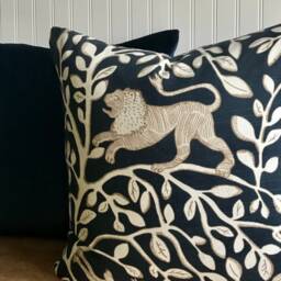 Navy Safari Animal Print Pillow Cover - Robert Allen Design - thumbnail 3