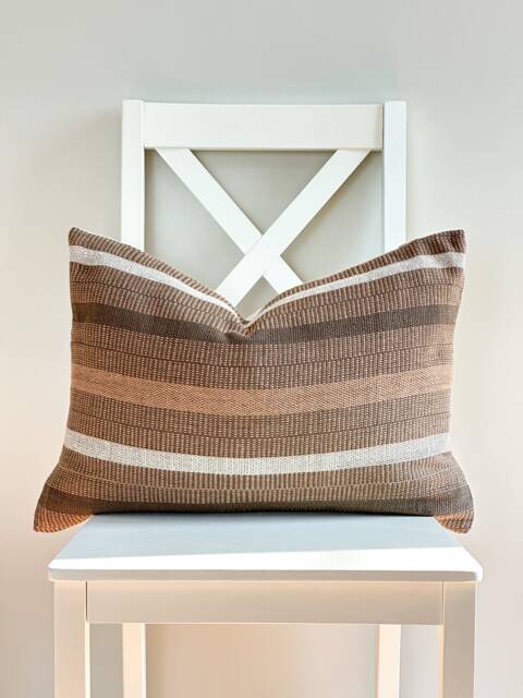 Brown Tribal Hemp Hand Woven Natural Dye Color Pillow Cover - image 1