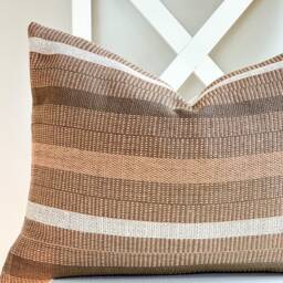 Brown Tribal Hemp Hand Woven Natural Dye Color Pillow Cover - thumbnail 2
