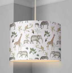 Lampshade - Nursery Safari Watercolour, Lampshade Or Table Lampshade Childrens Room Round