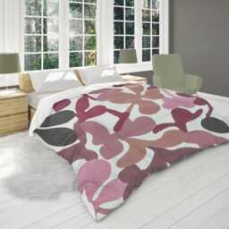 Funky Midcentury Modern Abstract Comforter, Maximalist Bedding For Eclectic Bedroom, Scandinavian Home Decor, Red Pink #198 - thumbnail 2