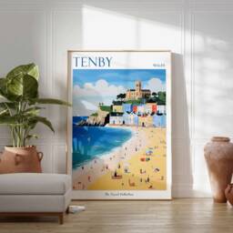 Tenby Wales Travel Poster Coastal Seaside Art Print - thumbnail 2