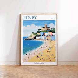 Tenby Wales Travel Poster Coastal Seaside Art Print - thumbnail 3