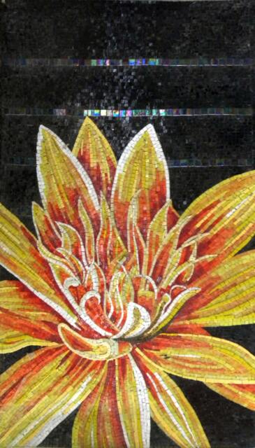 "Handmade Lotus Flower Mosaic Wall Art Home Decor Backsplash - 31""x55" - image 1