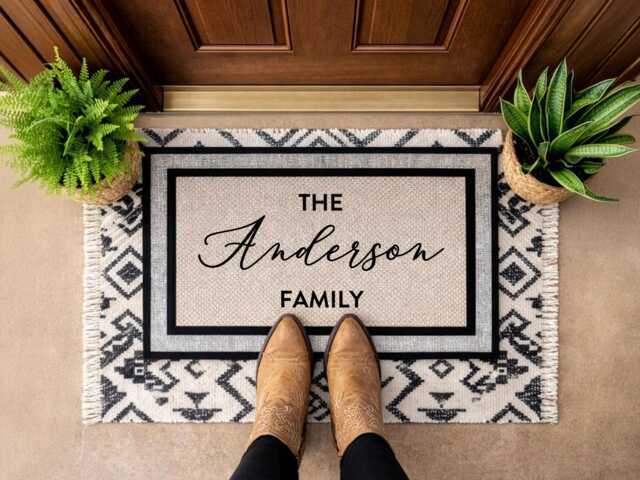 Personalised Custom Text Doormat - Welcome Mat Unique Home Gift Door Housewarming - image 1