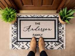 Personalised Custom Text Doormat - Welcome Mat Unique Home Gift Door Housewarming - thumbnail 1