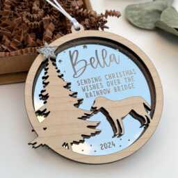 Christmas Dog Memorial Ornament, Dog Bauble, Personalised Star Decoration, Rainbow Bridge - thumbnail 3