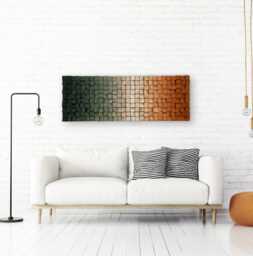 Handmade Wood Wall Decor - Living Room Art Ombre Sound Diffuser