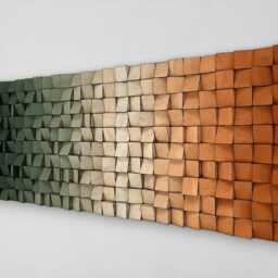 Handmade Wood Wall Decor - Living Room Art Ombre Sound Diffuser - thumbnail 2