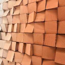 Handmade Wood Wall Decor - Living Room Art Ombre Sound Diffuser - thumbnail 4