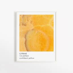 Yellow Citrine Texture Art Print Spiritual Gemstone Wall Decor - thumbnail 1