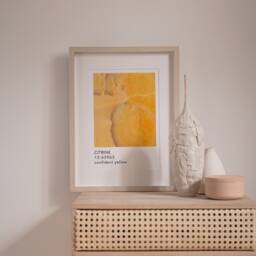 Yellow Citrine Texture Art Print Spiritual Gemstone Wall Decor - thumbnail 3